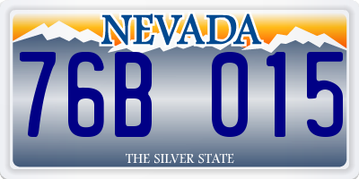 NV license plate 76B015