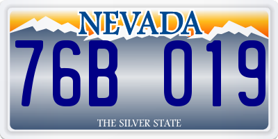 NV license plate 76B019