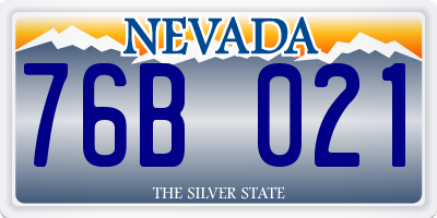 NV license plate 76B021