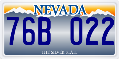 NV license plate 76B022