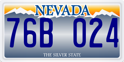 NV license plate 76B024