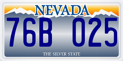 NV license plate 76B025