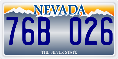 NV license plate 76B026