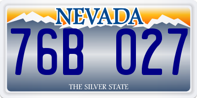 NV license plate 76B027