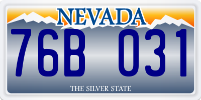 NV license plate 76B031