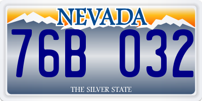 NV license plate 76B032