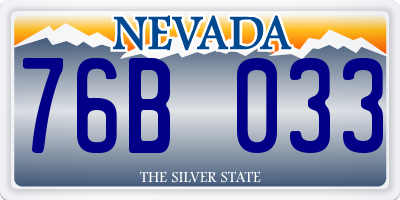 NV license plate 76B033