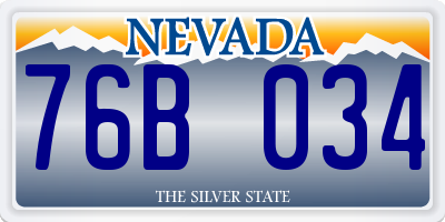 NV license plate 76B034