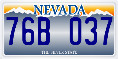 NV license plate 76B037