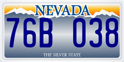 NV license plate 76B038