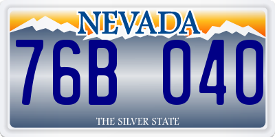 NV license plate 76B040