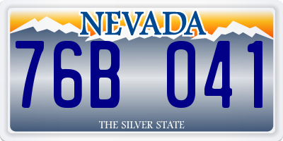 NV license plate 76B041
