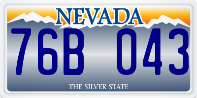 NV license plate 76B043