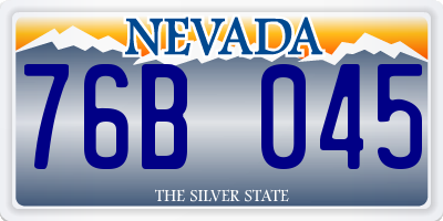 NV license plate 76B045