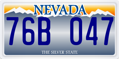 NV license plate 76B047