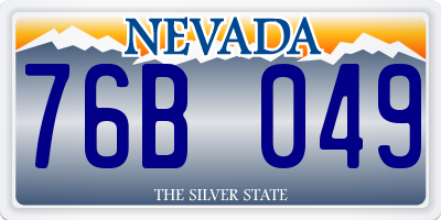 NV license plate 76B049