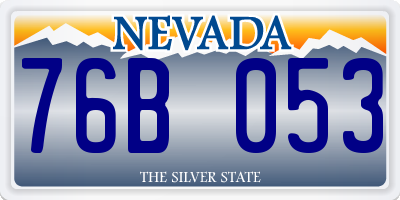 NV license plate 76B053