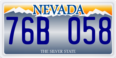 NV license plate 76B058