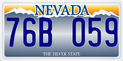 NV license plate 76B059