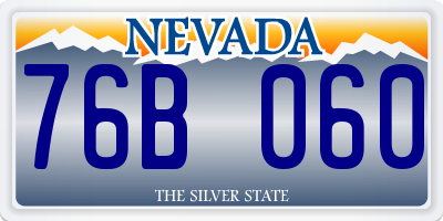 NV license plate 76B060