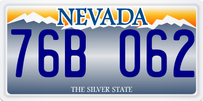 NV license plate 76B062