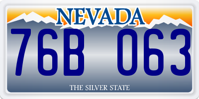 NV license plate 76B063