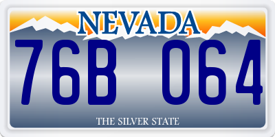 NV license plate 76B064