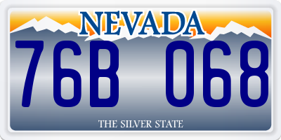 NV license plate 76B068