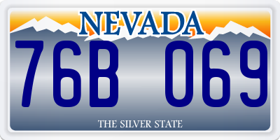 NV license plate 76B069