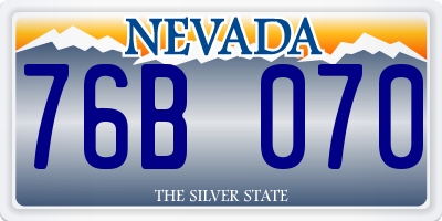 NV license plate 76B070