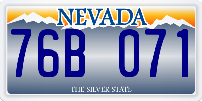 NV license plate 76B071