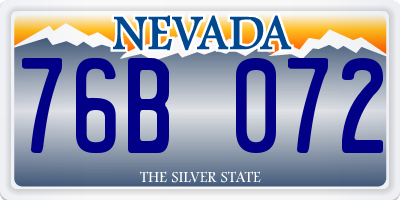 NV license plate 76B072