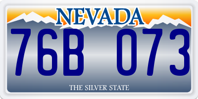 NV license plate 76B073