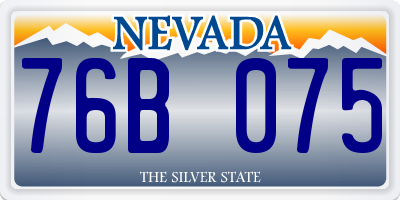 NV license plate 76B075