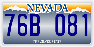 NV license plate 76B081