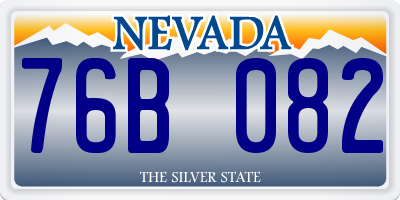 NV license plate 76B082