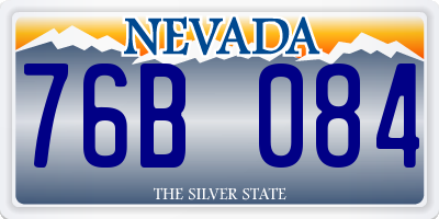 NV license plate 76B084