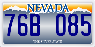 NV license plate 76B085