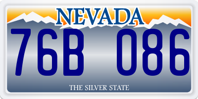 NV license plate 76B086