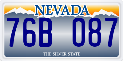 NV license plate 76B087