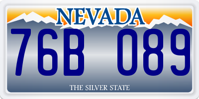 NV license plate 76B089