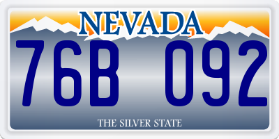 NV license plate 76B092