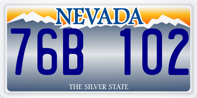 NV license plate 76B102