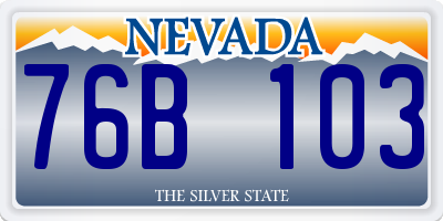 NV license plate 76B103