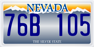 NV license plate 76B105