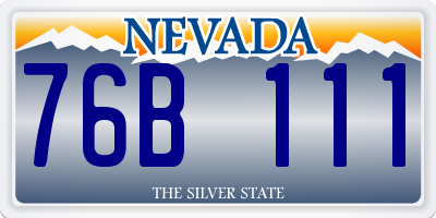 NV license plate 76B111