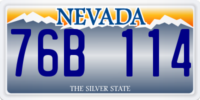 NV license plate 76B114