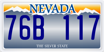NV license plate 76B117