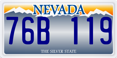 NV license plate 76B119