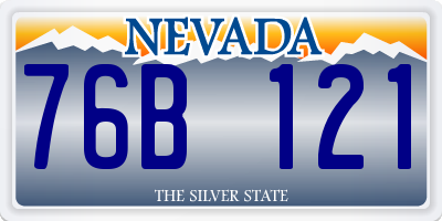 NV license plate 76B121